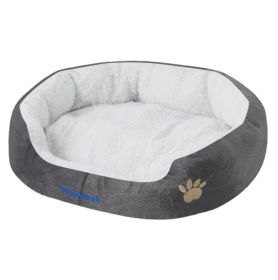 Dog Beds for Small Dogs - Round Cat Beds for Indoor Cats, Washable Pet Bed for Puppy and Kitten with Slip-Resistant Bottom grey