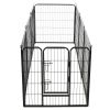 Dog Playpen 8 Panels Steel 31.5"x31.5" Black