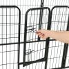 Dog Playpen 8 Panels Steel 31.5"x31.5" Black