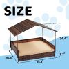 Wicker Dog House, Elevated Rattan Dog Bed with Canopy and Washable Cushion Cover, Indoor Outdoor Raised Pet House for Small Medium Dogs Cats, Brown