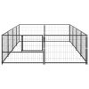 Dog Kennel Black 86.1 ft¬≤ Steel