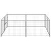 Dog Kennel Silver 43.1 ft¬≤ Steel