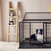 42 Inch Heavy Duty Dog Crate, Metal Dog Cage Dog Kennel for Medium to Large Dogs with Double Doors