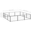 Dog Kennel Black 96.9 ft¬≤ Steel