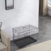 30" Pet Kennel Cat Dog Folding Steel Crate Animal Playpen Wire Metal