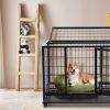 Dog Crate Dog Cage Dog Kennel for Large Dogs, Heavy Duty 36 in Pet Playpen for Training Indoor Outdoor with Plastic Tray, Double Doors & Secure Lock