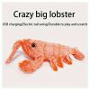 Pet Gravity Shrimp Plush Toy USB Charging Simulate Lobster Electric Jumping Cat Toys, Simulation Lobster Dog Toy