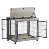 Furniture Dog Cage Crate with Double Doors on Casters. Grey, 31.50'' W x 22.05'' D x 24.8'' H.