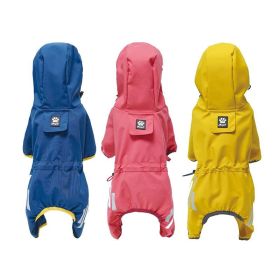 Small dog raincoat; body full surrounding; waterproof poncho pet clothes; with tow holes in the back (colour: turmeric, size: XL (recommended weight 9-12 jin))