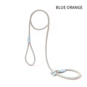 Dog Rope Pet Pulling Rope Puppy Strap Traction Rope Heavy Duty Belt Large Dog Leash Dog Collar Strap Dog Training Pet Harness Hands-Free Leash For Sma (Color: Blue Orange, size: 1.5x0.8)