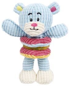 Pet Life 'Hugga-Bear' Plush Squeaking and Rubber Teething Newborn Puppy Dog Toy (Color: LIGHT BLUE)