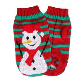 Pet Christmas Turtleneck Sweater Dog Cat Christmas Clothes Snowman Stripes Costume Winter Holiday Sweater for Small Medium Kitten Puppy Cats Dogs (Type: Snowman, size: XL)