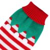 Pet Christmas Turtleneck Sweater Dog Cat Christmas Clothes Snowman Stripes Costume Winter Holiday Sweater for Small Medium Kitten Puppy Cats Dogs