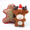 Christmas pet chew toy Pet plush voice toy Christmas molar bite-resistant cute cartoon dog toy