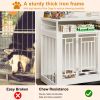 43.3 inch Dog Crate Furniture for Large Dogs,Wooden Dog Crate with Divider,Double Door Dog Kennel with Three Drawers Storages